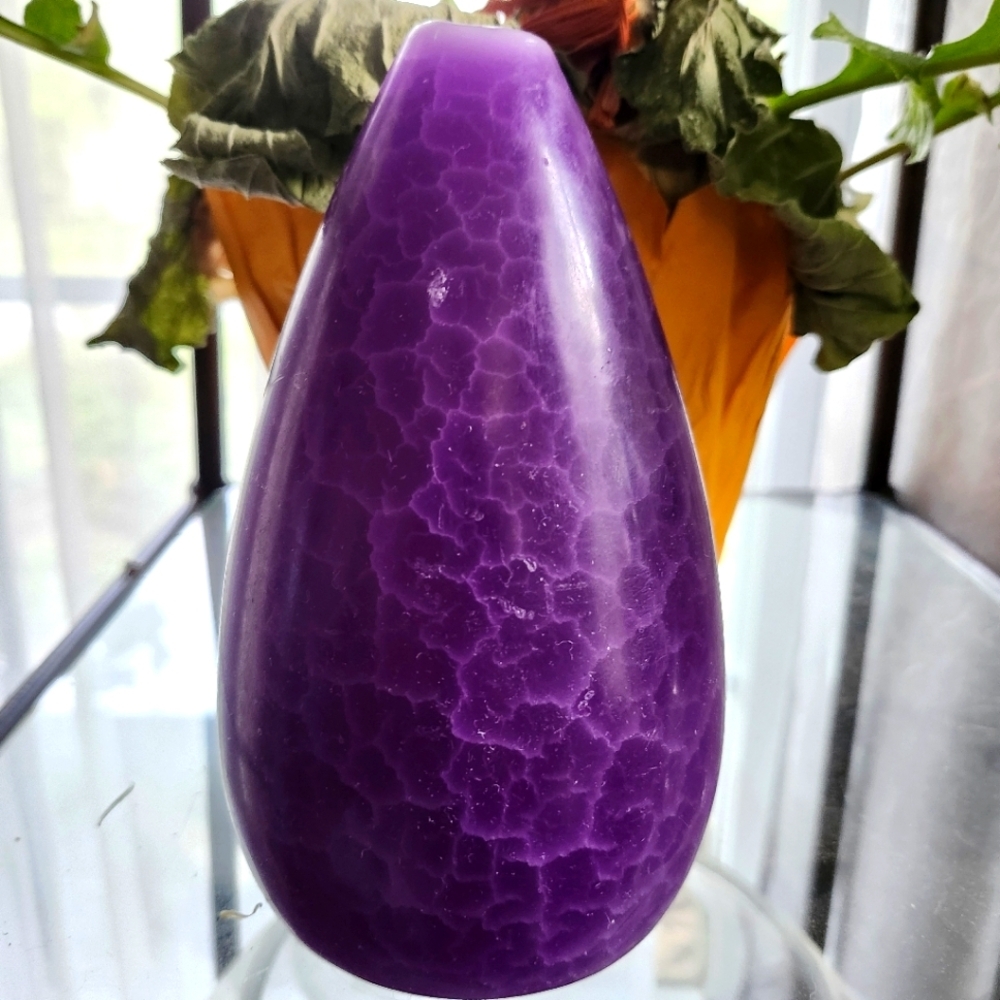 Barrick Elegant Purple Crackle Candle Made in USA